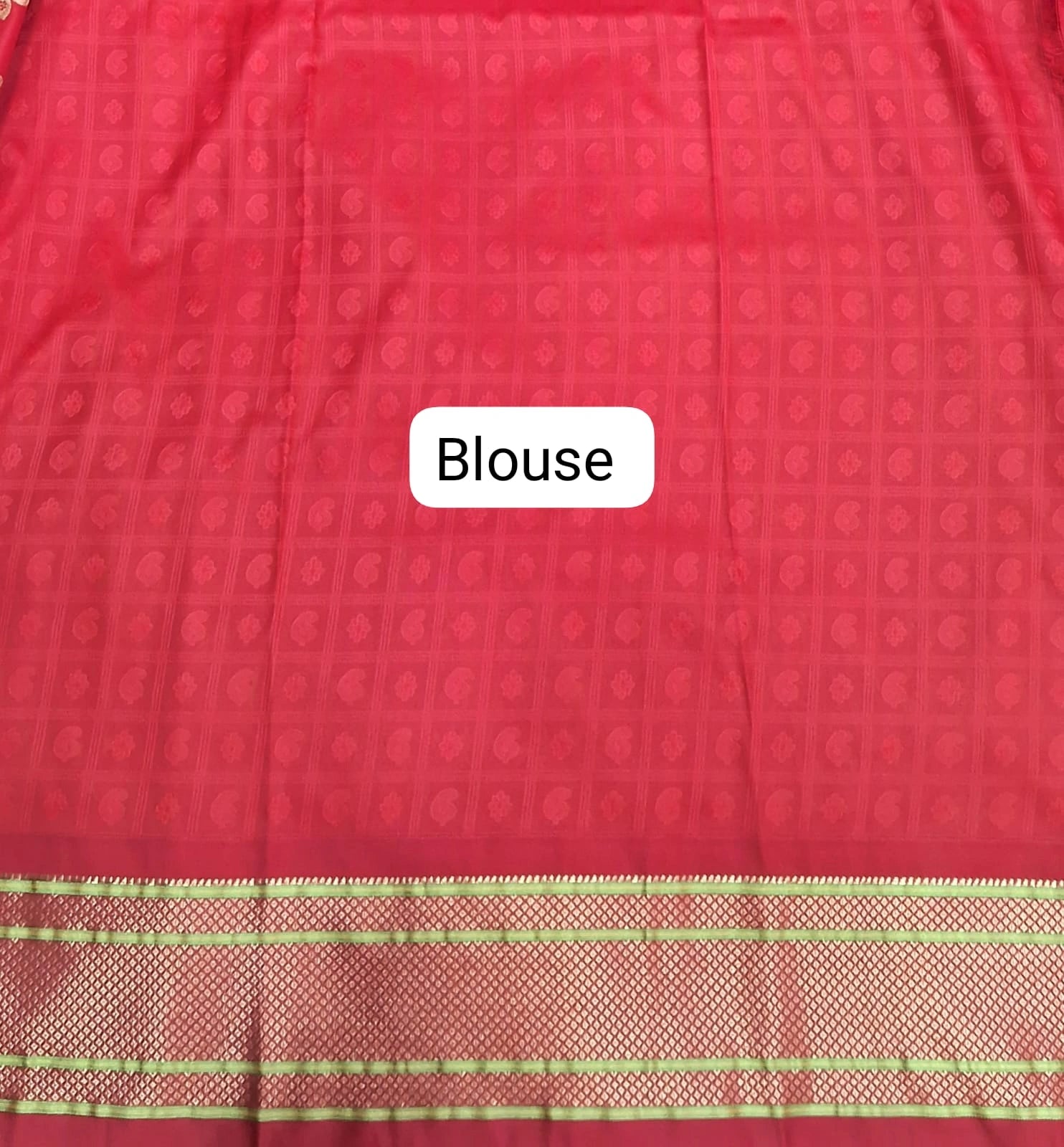 Navy Blue Paithani Silk Saree Blouse