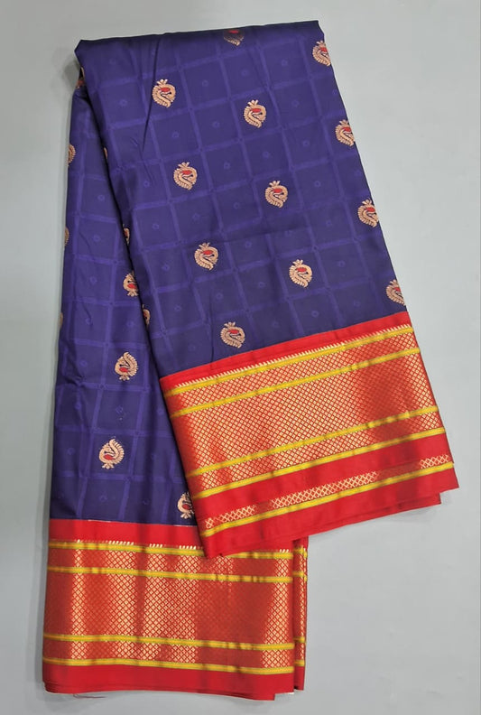 Navy Blue Paithani Silk Saree