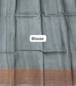 Caribbean blue pure plain tussar saree Blouse