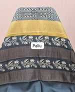 Black plain Pure Tussar Saree pallu