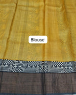 Black plain Pure Tussar Saree blouse