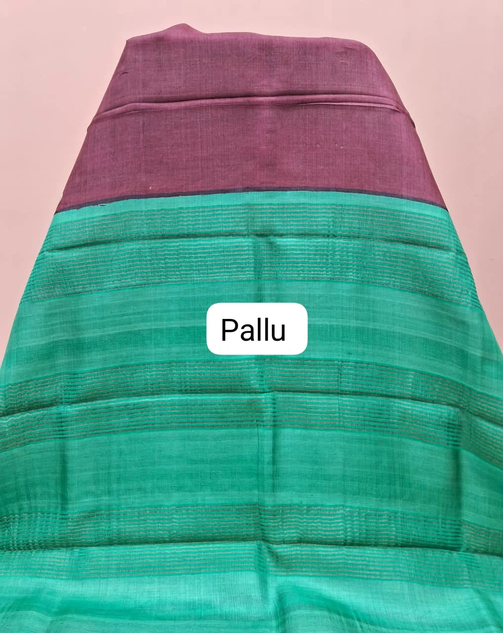Rust Maroon Plain Pure Tussar Saree pallu
