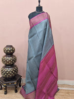 Grey Pure Tussar Saree 
