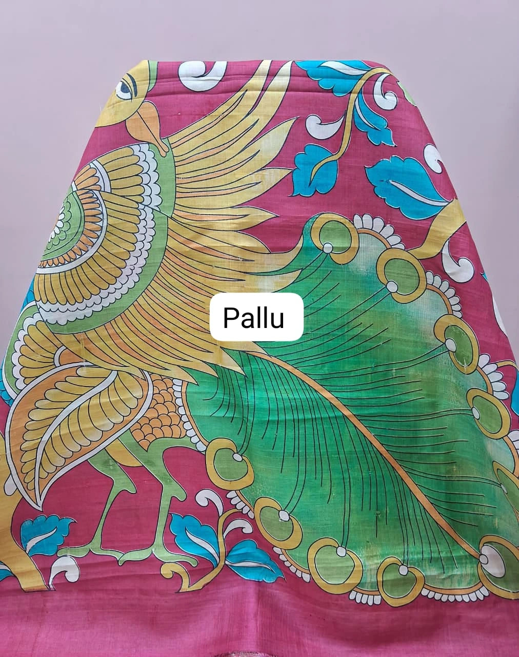 Dark Walnut Brown Pure Tussar Saree pallu