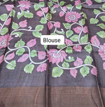 Walnut Brown Pure Tussar Saree Blouse