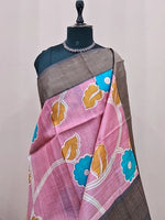 Peach Pure Tussar Saree 1