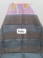 Peach Pure Tussar Saree pallu