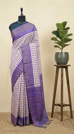 White Pure Tussar Saree