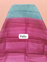 Teal Blue Pure Tussar Saree pallu
