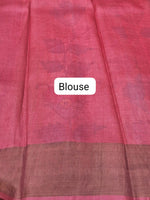 Coffee Brown Pure Tussar Saree Blouse