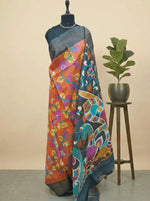 Orange Pure Tussar Saree 