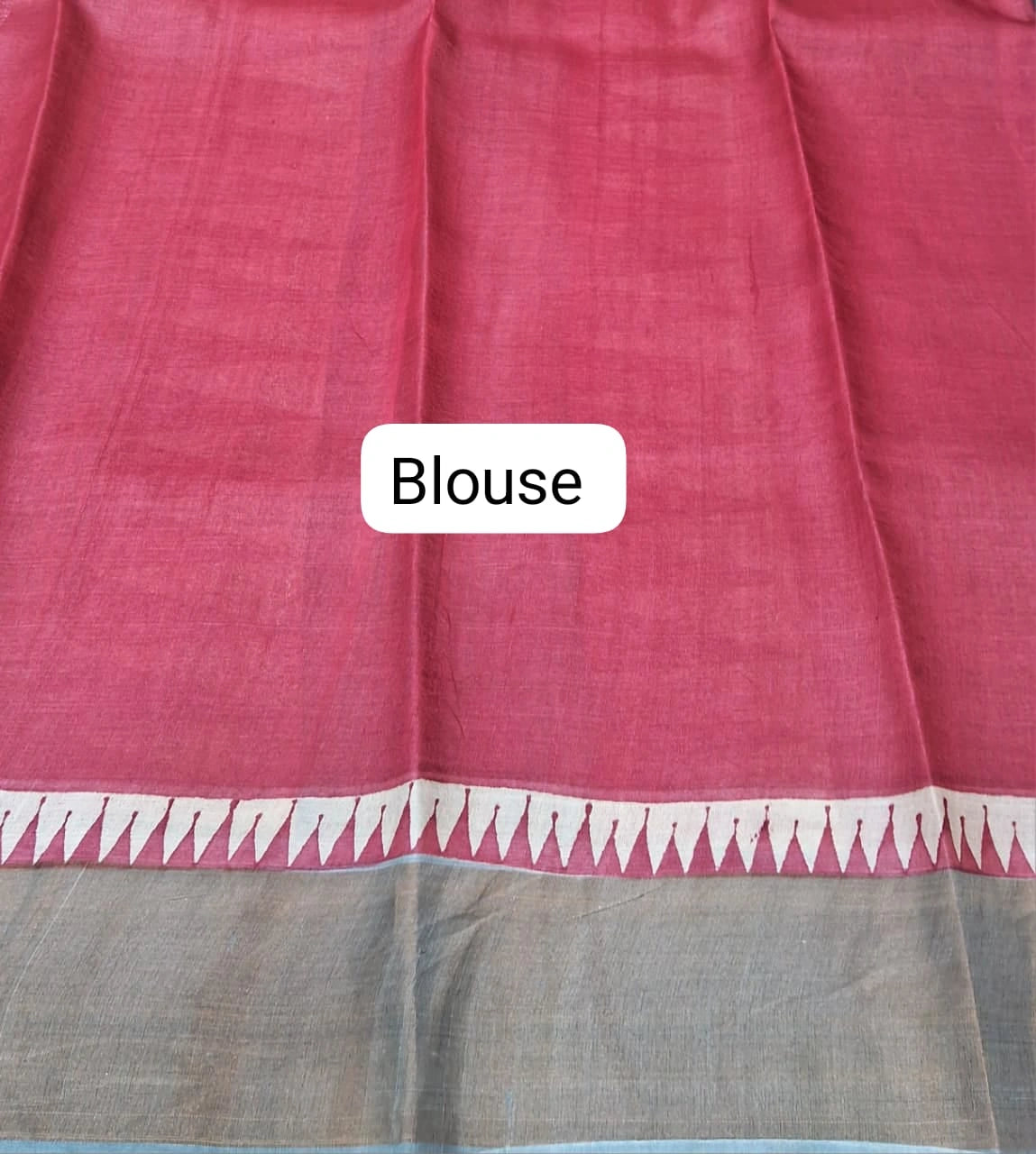 Grey Pure Tussar Saree  Blouse