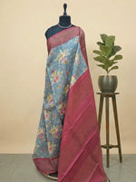 Elephant Grey Pure Tussar Saree