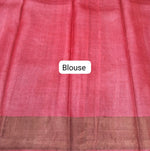 Elephant Grey Pure Tussar Saree Blouse
