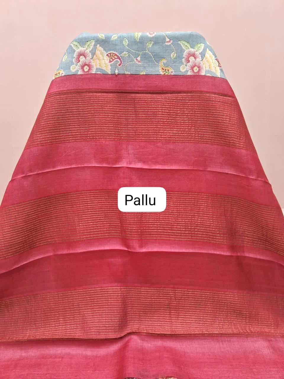 Elephant Grey Pure Tussar Saree Pallu