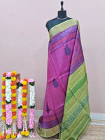 Pink Pure Tussar Saree