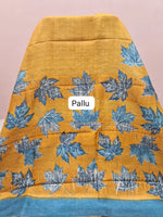 Dark Mango Yellow Pure Tussar Saree Pallu