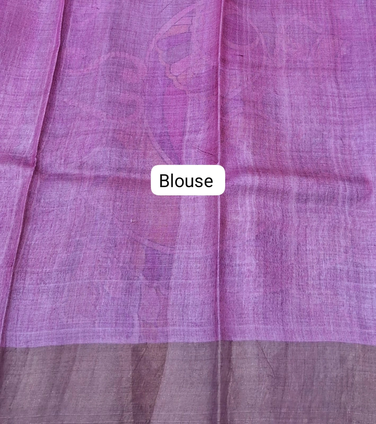 Lavender Pure Tussar Saree Blouse