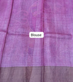 Lavender Pure Tussar Saree Blouse