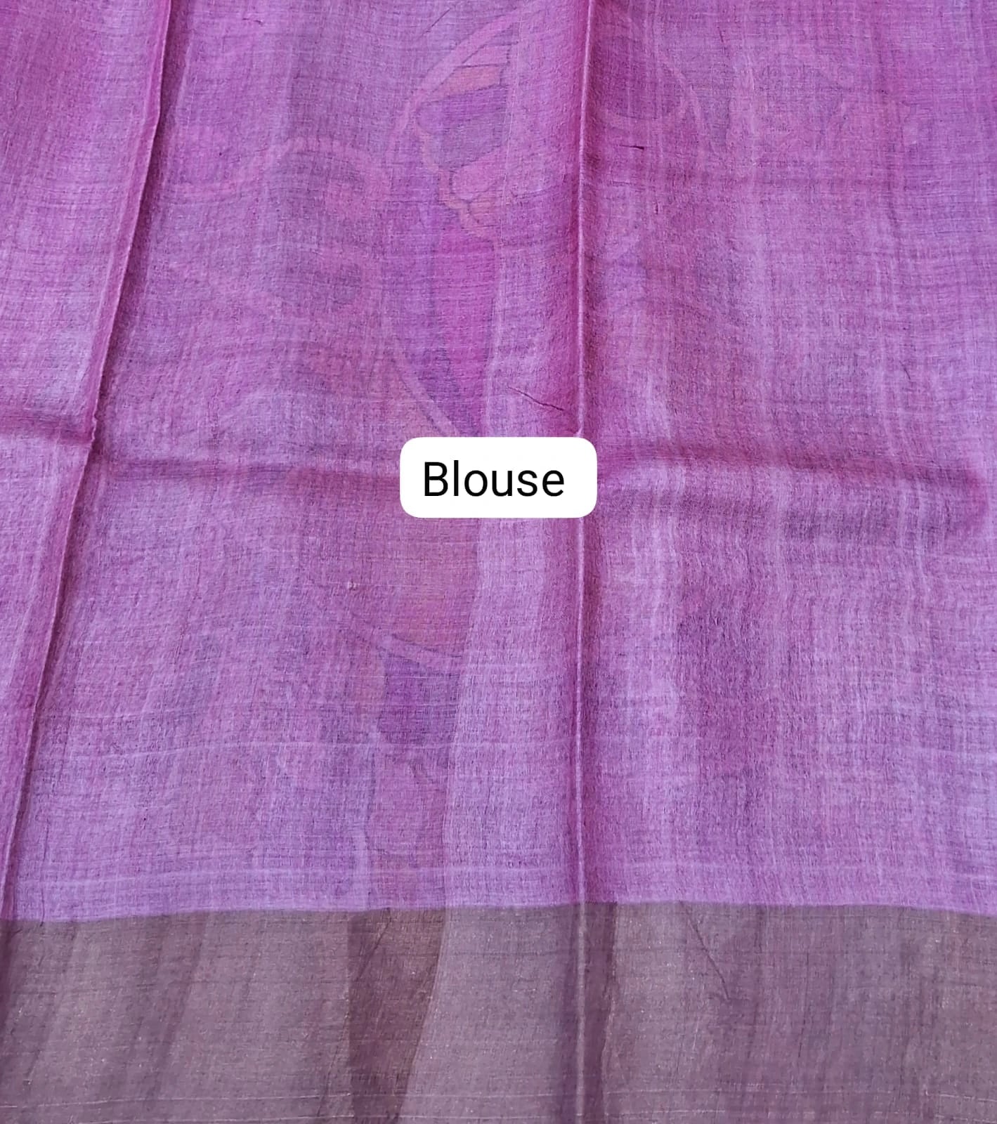Lavender Pure Tussar Saree Blouse