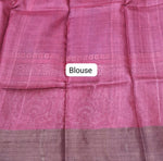 Navy Blue Plain Pure Tussar Saree Blouse