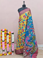 Yellow Pure Tussar Saree