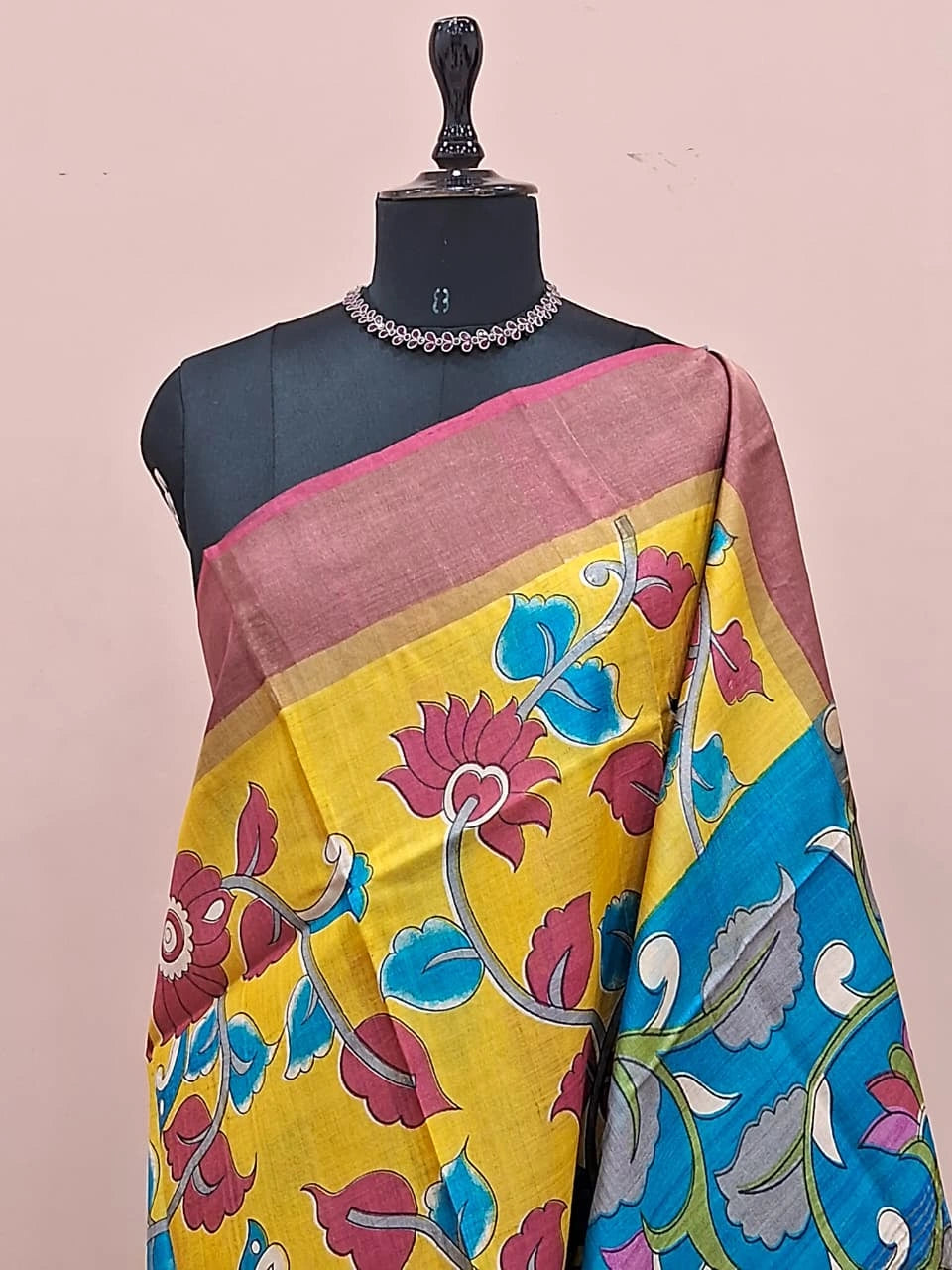 Yellow Pure Tussar Saree 1