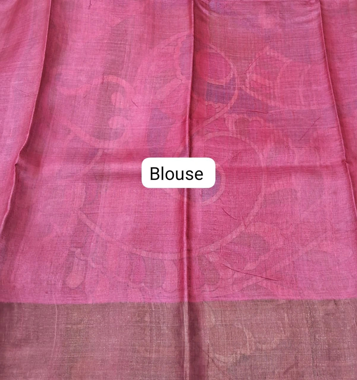 Yellow Pure Tussar Saree Blouse