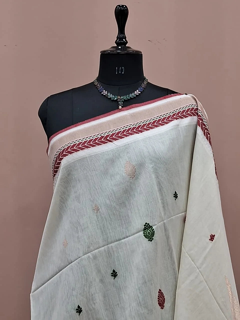 White Pure Tussar Saree1
