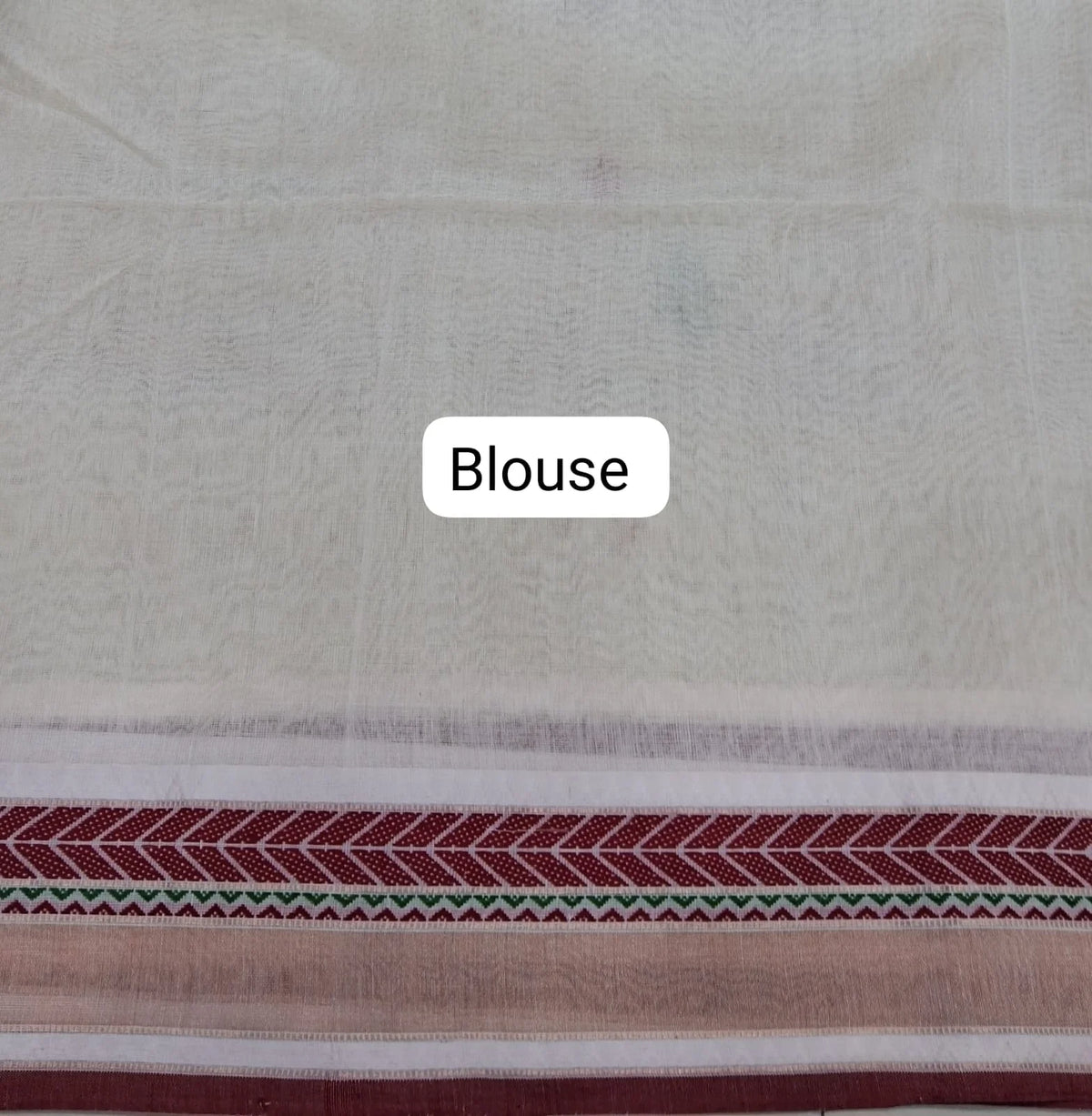 White Pure Tussar Saree Blouse
