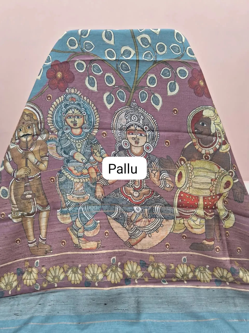 Metal Grey Pure Tussar Saree Pallu