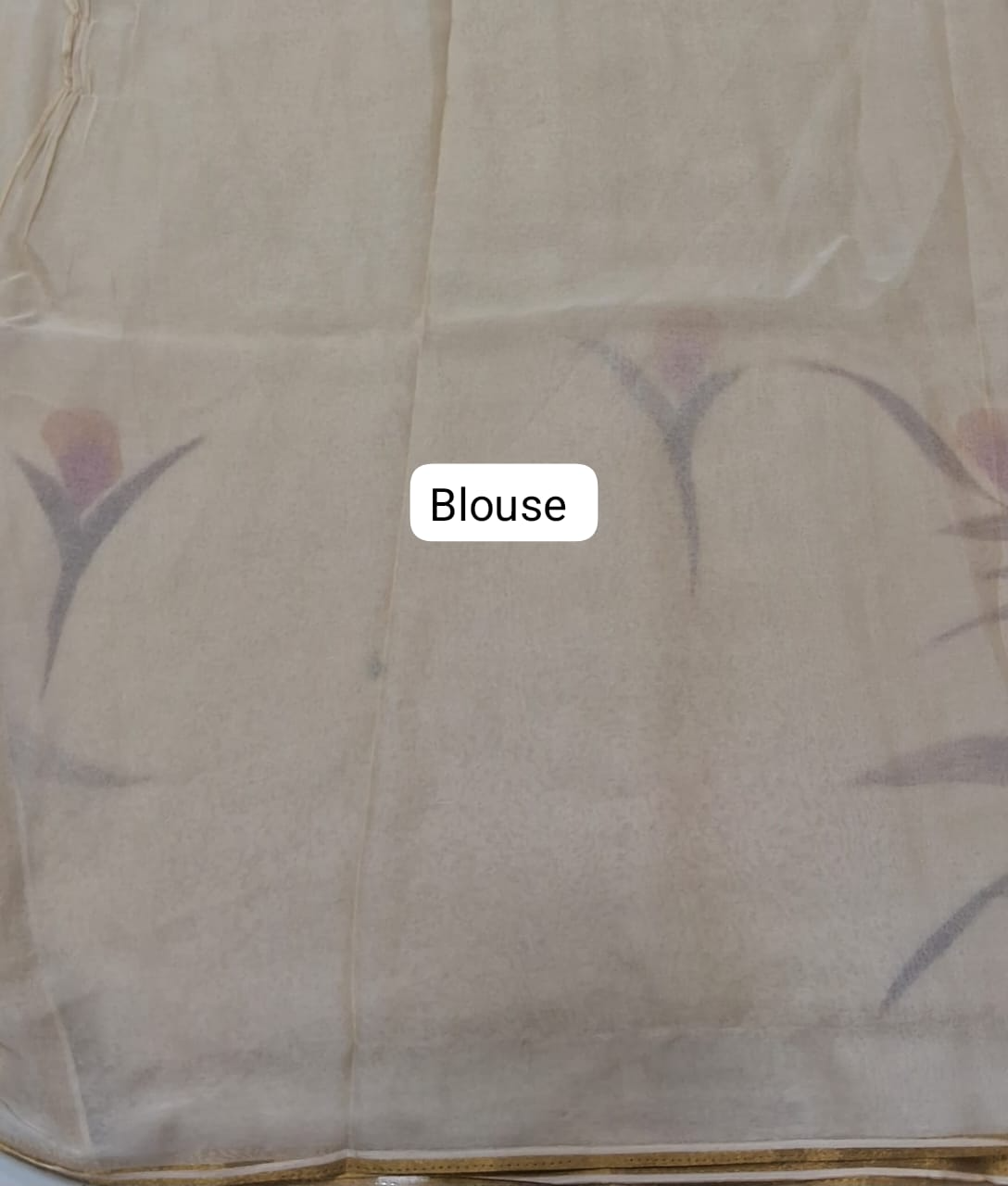 Beige Chiffon Saree Blouse