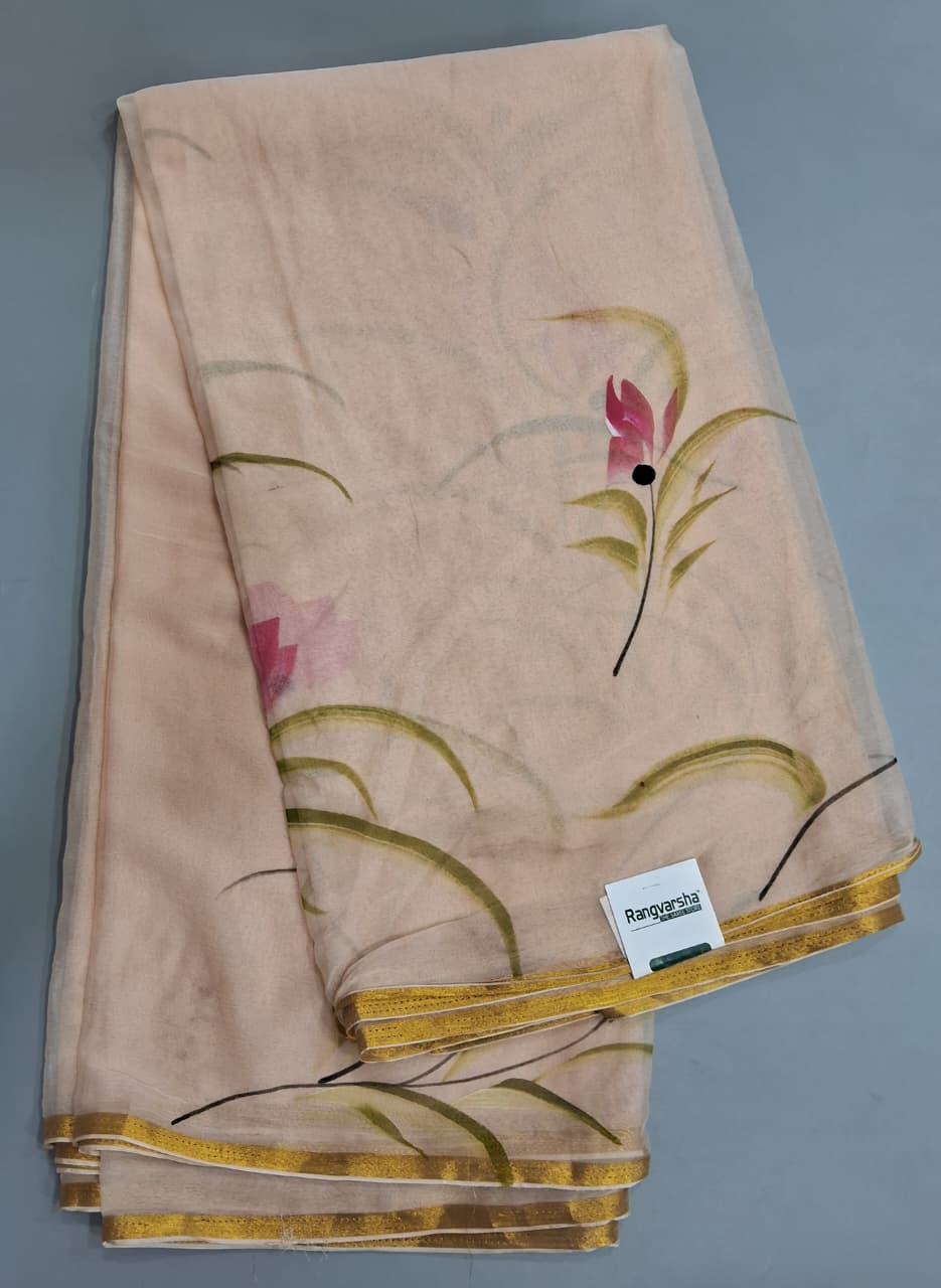 Peach Chiffon Saree 