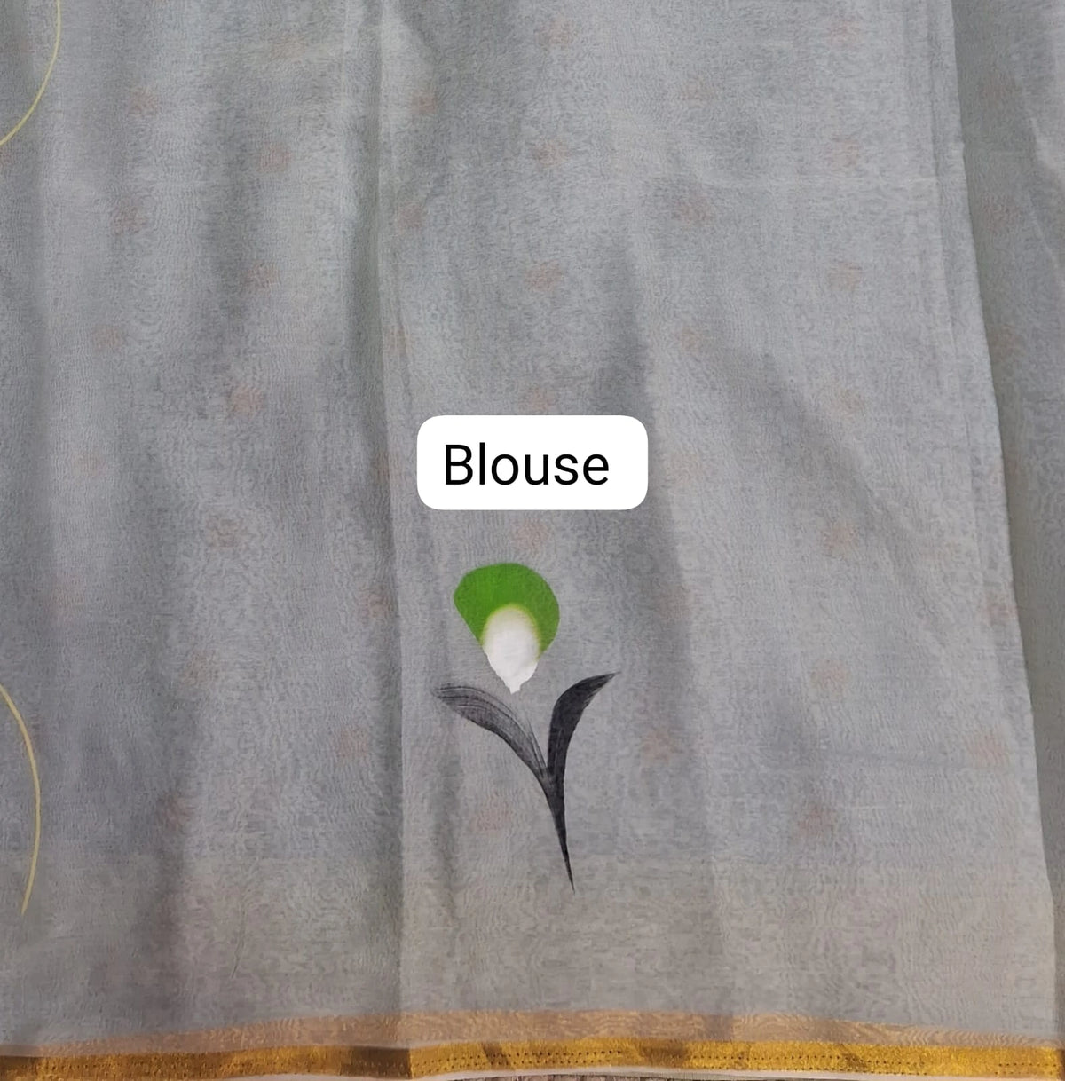Light Pista Green Chiffon Saree blouse