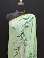 Bright Green Chiffon Saree 1