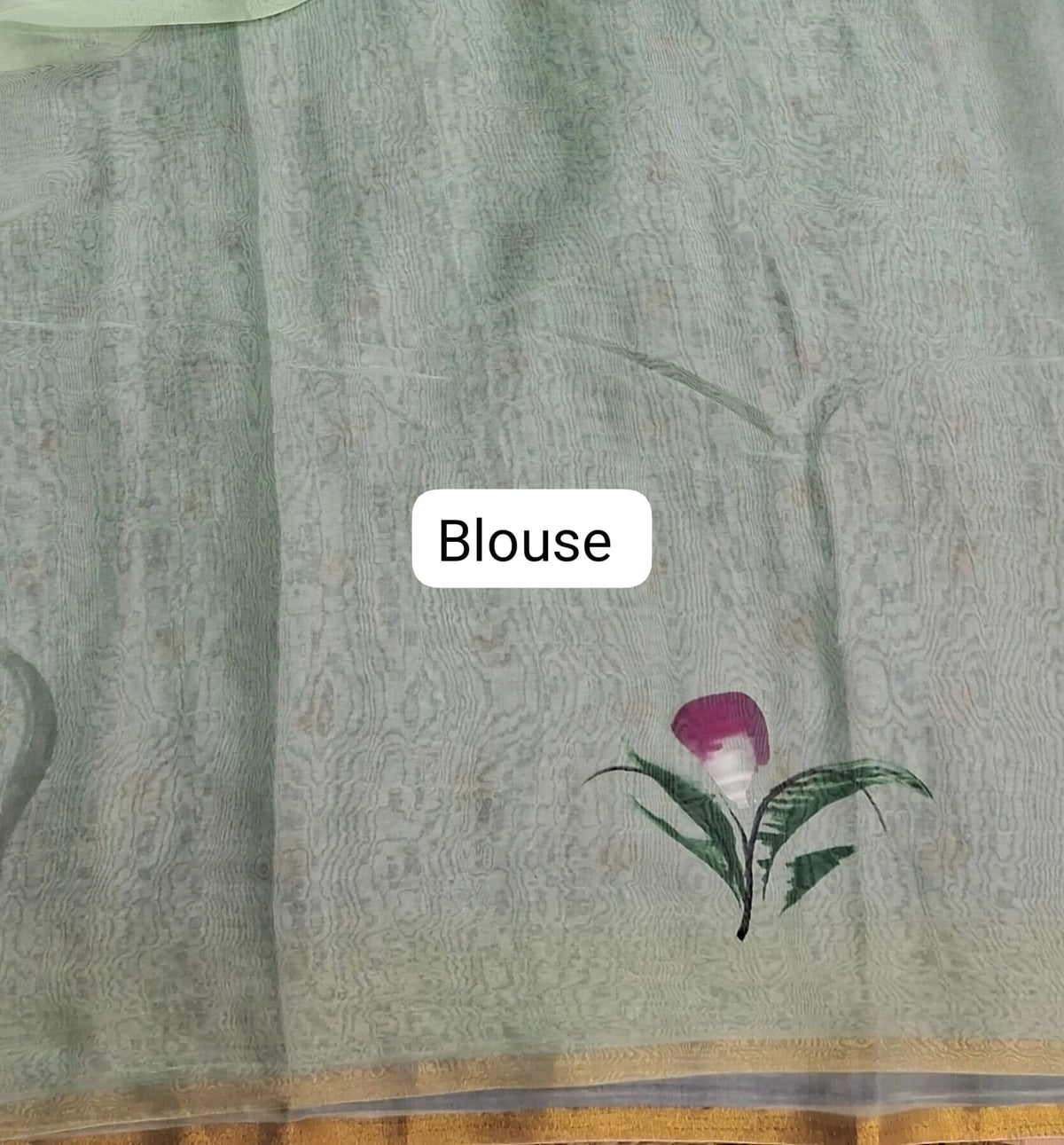 Bright Green Chiffon Saree Blouse