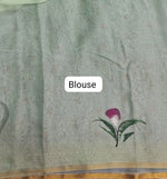 Bright Green Chiffon Saree Blouse