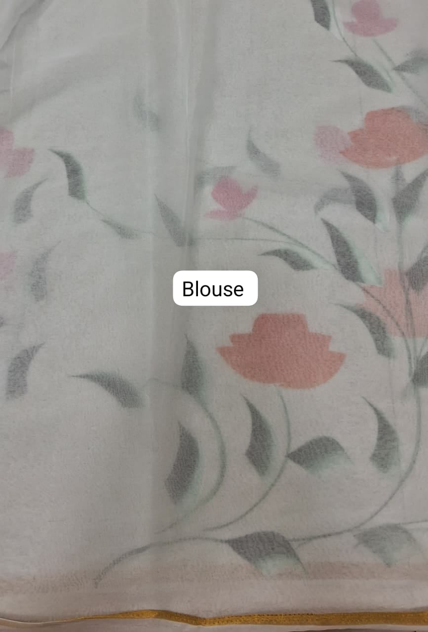 White Chiffon Saree Blouse