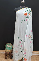 Traditional White Chiffon Saree