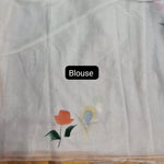 Traditional White Chiffon Saree Blouse