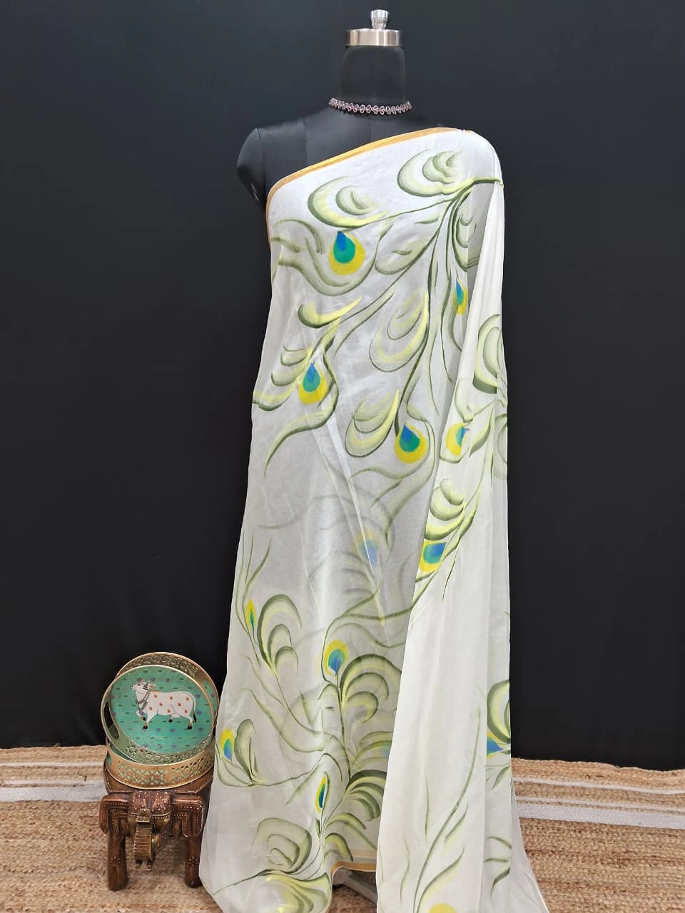 White Chiffon Saree