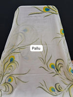 White Chiffon Saree Pallu