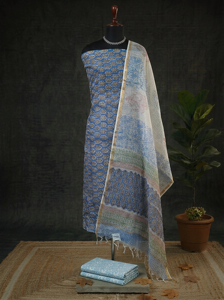 Royal Blue Kota Dress Material
