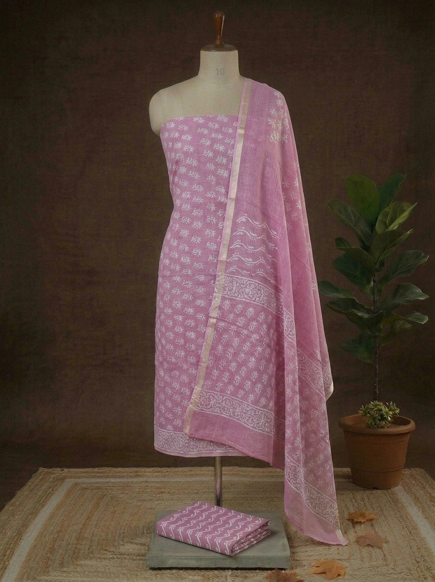 pink Kota dress material
