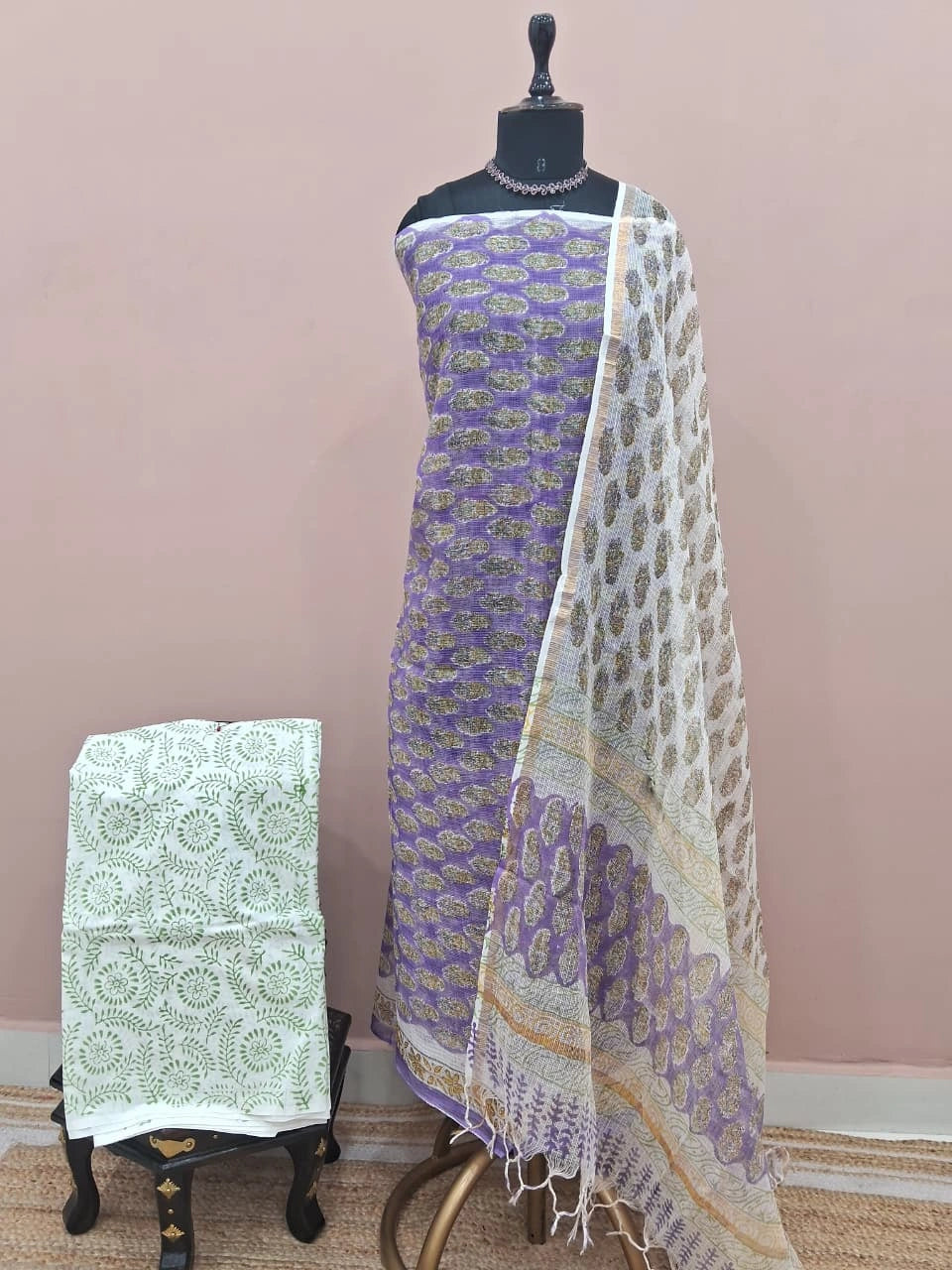 Purple Kota dress material