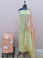 Olive green Kota dress material
