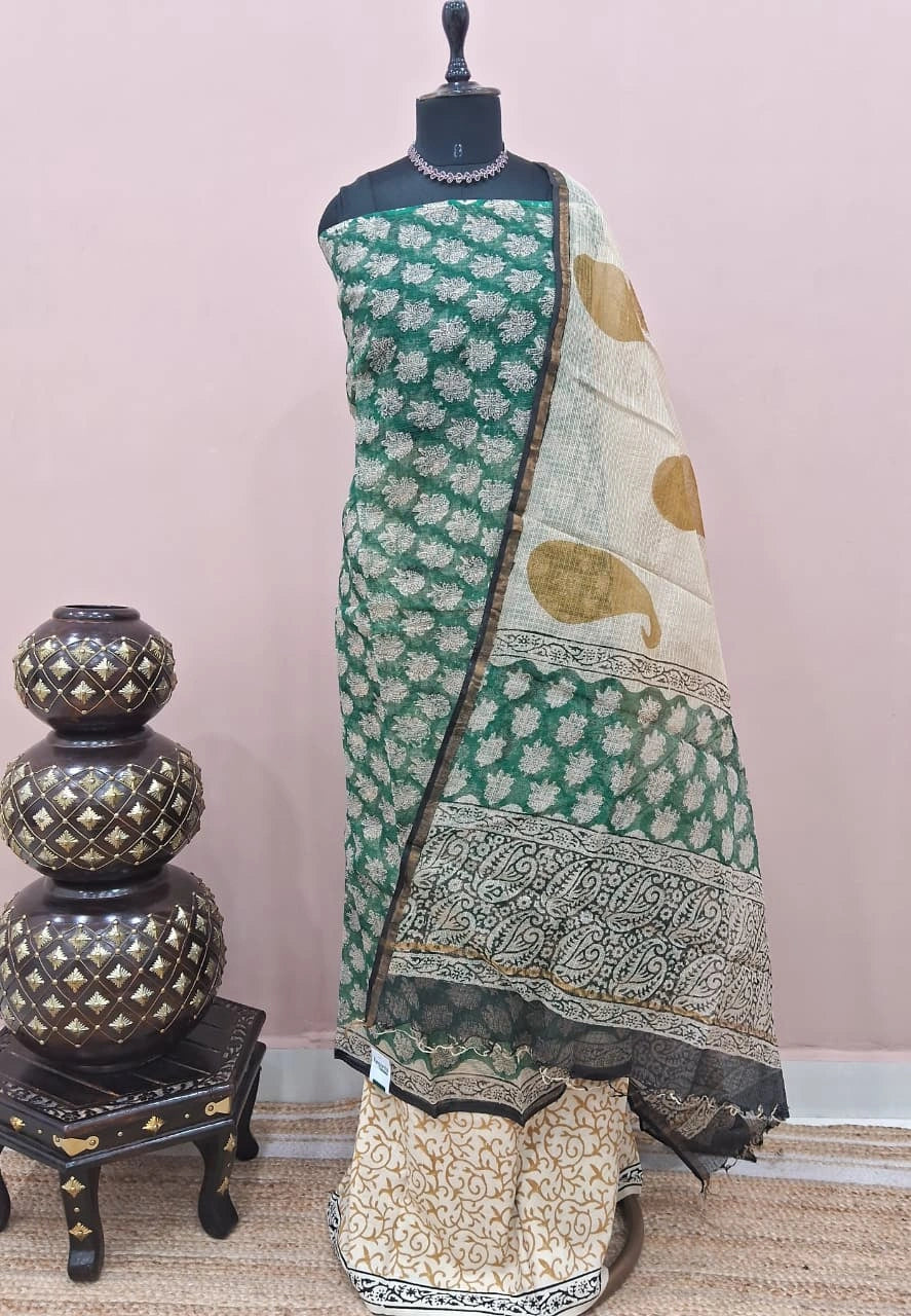 Green Kota Dress Material