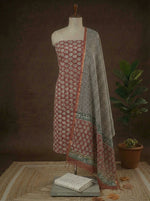 Brick Red Kota Dress Material