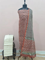 Brick Red Kota Dress Material