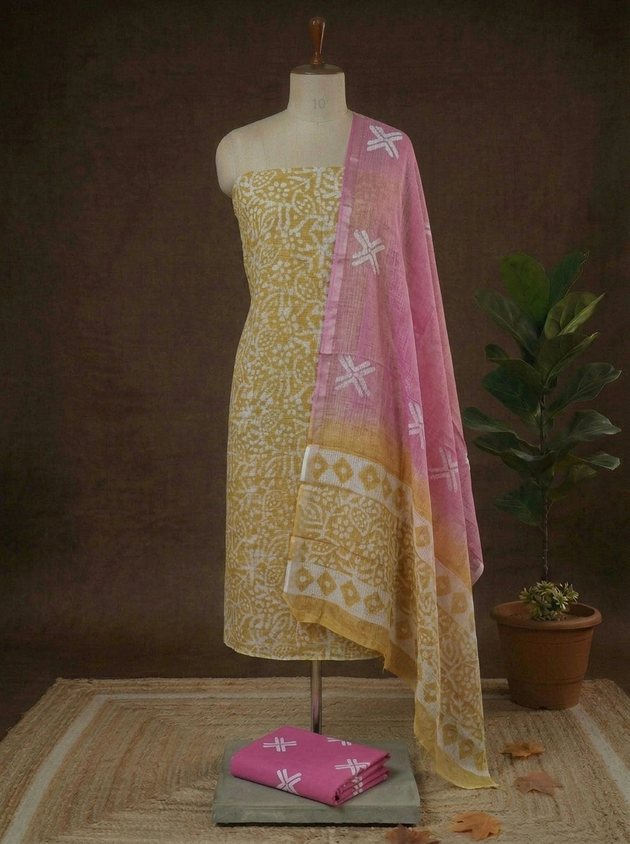 Light Yellow Kota Dress Material